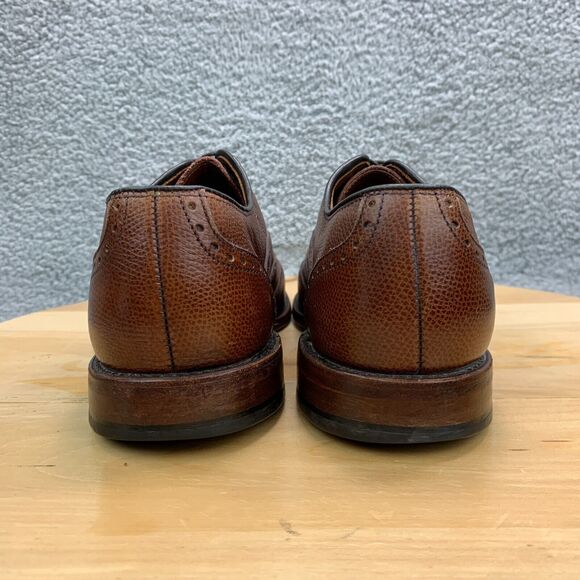 Allen Edmonds McClain Mens Size 9 Shoes Leather Wingtip Brogue Oxfords Brown - Picture 4 of 9